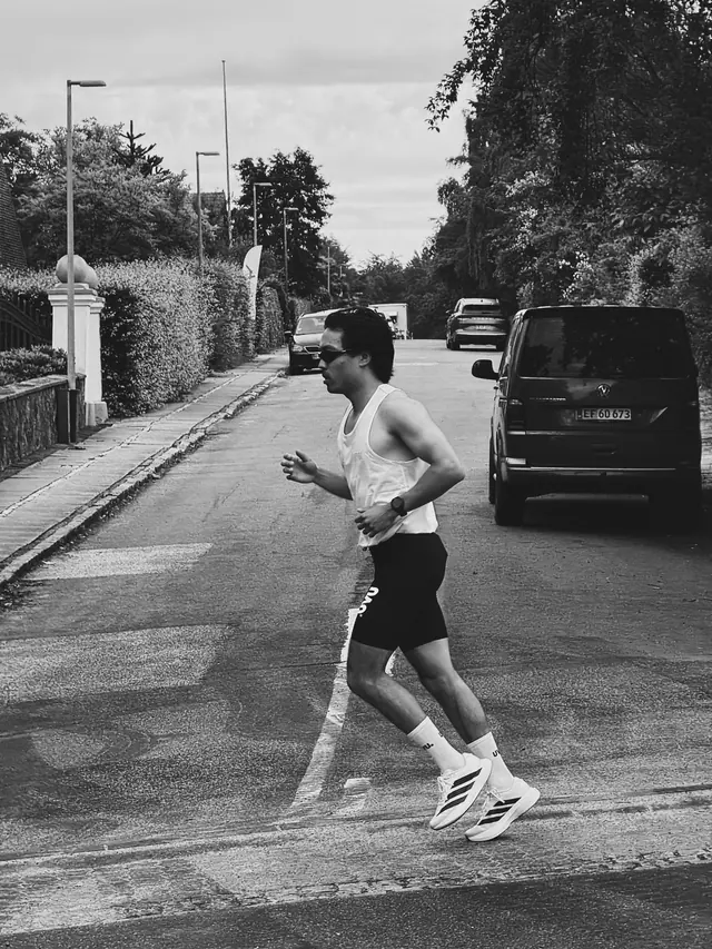 A runner on the street
