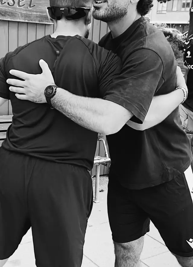 An embrace after the run