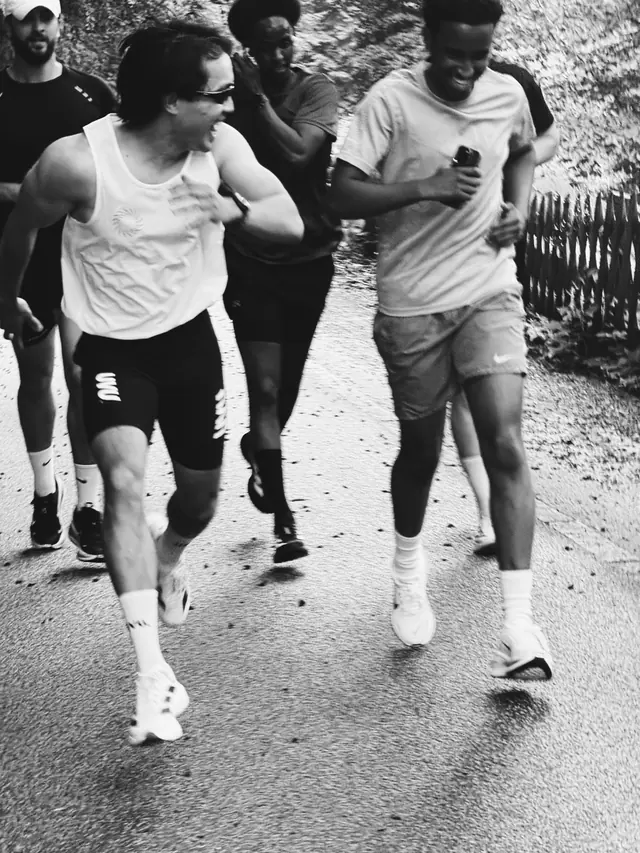 Three runners close together