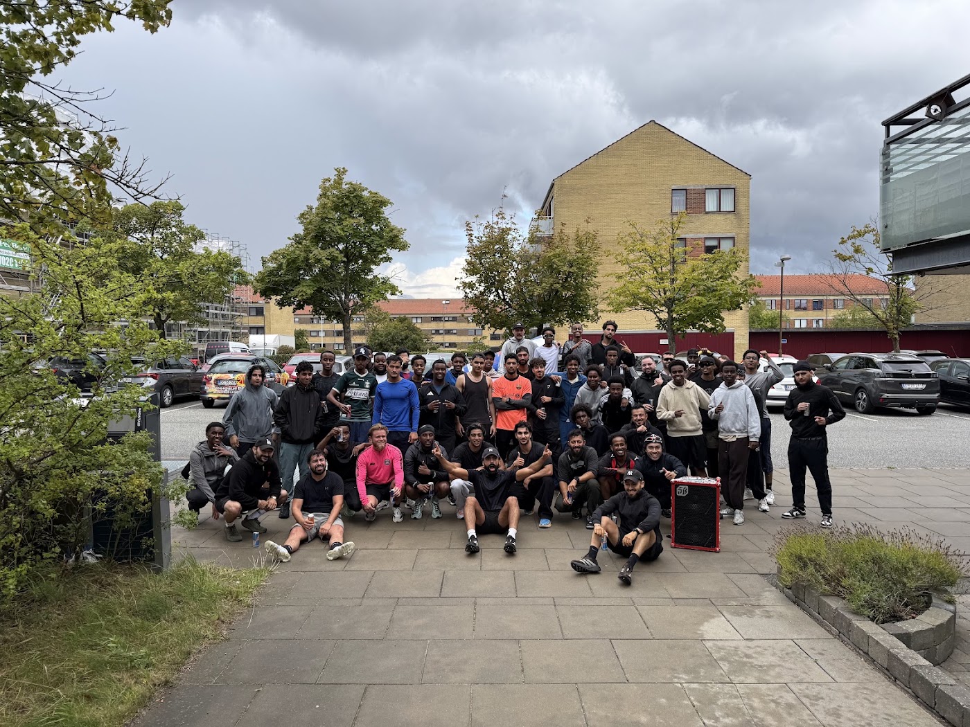 OFF MILES runners gathered together before a Sunday run in Aarhus